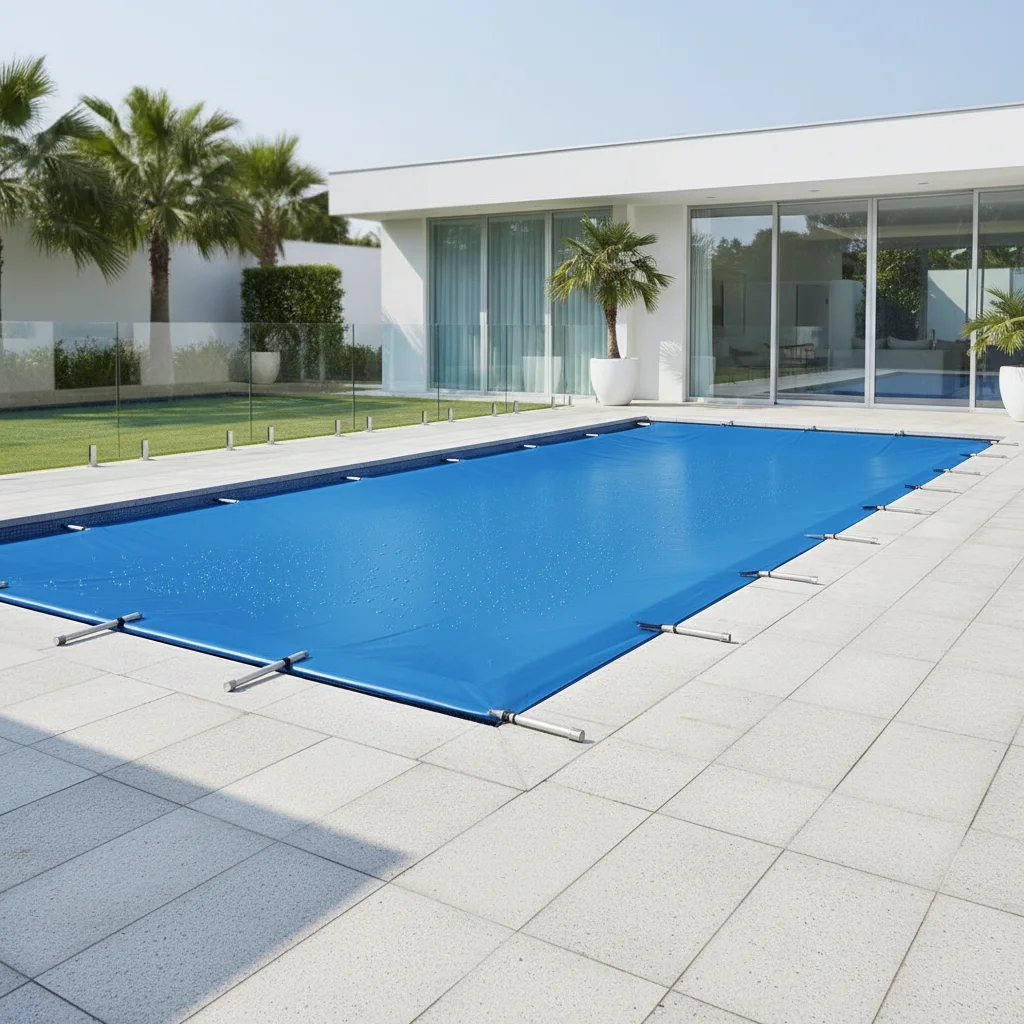 JX PVC Laminated Waterproof Breathable Anti-UV Blackout Organic Plain Weft Swimming Pool Covers Tarpaulin Coated