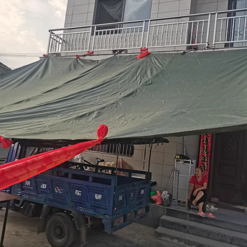 13oz 10ftx12ft Woven Plain Heavy Duty Canvas Tarpaulin with Rustproof Grommets for Canopy Tent Roof Camping Woodpile - Image 3