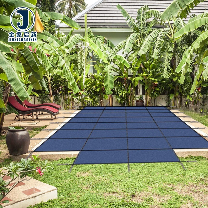 Rain Permeability Coated Organic Weft Plain Boys Blackout Blue Mesh Pool Safety Cover 18x36ft Rectangular Inground 4x8ft Center - Image 5