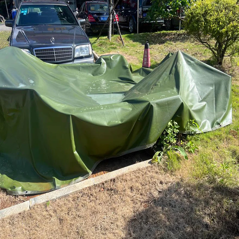 JX PVC Coated Tarpaulin/Cover for Farm Waterproof Warp Knitted Tent Pig Broiler Sheep Chicken Farm Plain Style - Image 5