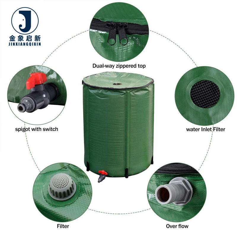 Foldable Waterproof PVC Rain Collecting Barrel Garden Use Rain Water Tank Collapsible Water Storage - Image 4