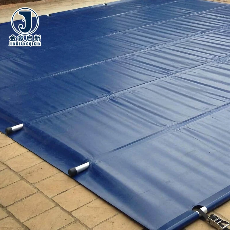 China Manufacturer 18oz 610gsm Heavy Duty Pvc Swimming Pool Cover Pvc Coated Tarpaulin Fabric Roll Roofing Cover Tarp Sheet - Image 3