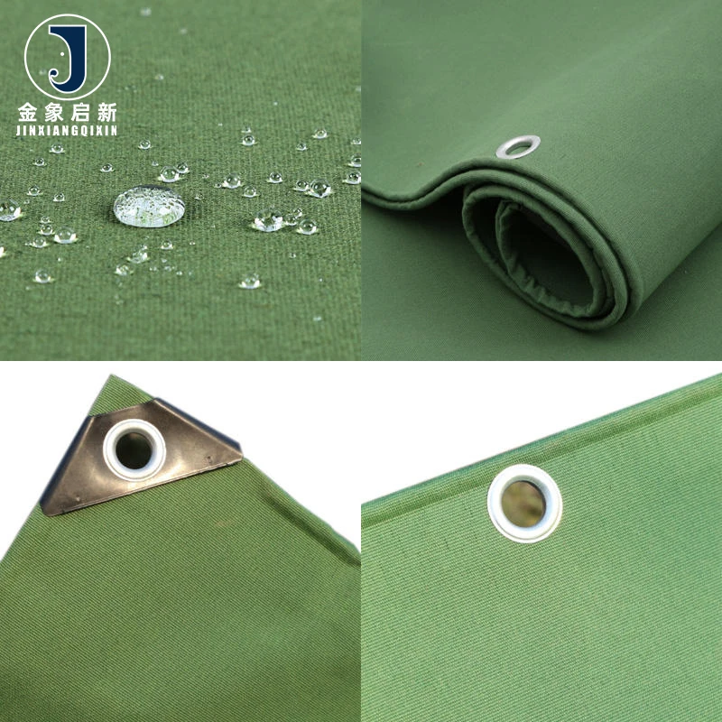 13oz 10ftx12ft Woven Plain Heavy Duty Canvas Tarpaulin with Rustproof Grommets for Canopy Tent Roof Camping Woodpile