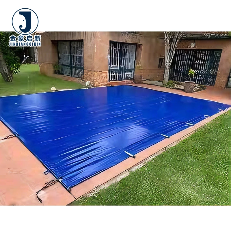 JX PVC Laminated Waterproof Breathable Anti-UV Blackout Organic Plain Weft Swimming Pool Covers Tarpaulin Coated - Image 6