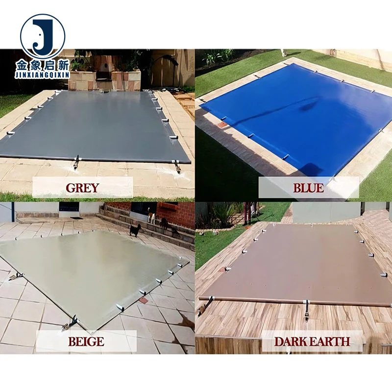 JX PVC Laminated Waterproof Breathable Anti-UV Blackout Organic Plain Weft Swimming Pool Covers Tarpaulin Coated - Image 5