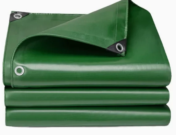 Green PVC Knife Coated Tarpaulin Heavy Duty Waterproof Truck Cover Fabric Waterproof UV Resistant Industrial Tarpaulin - Image 4