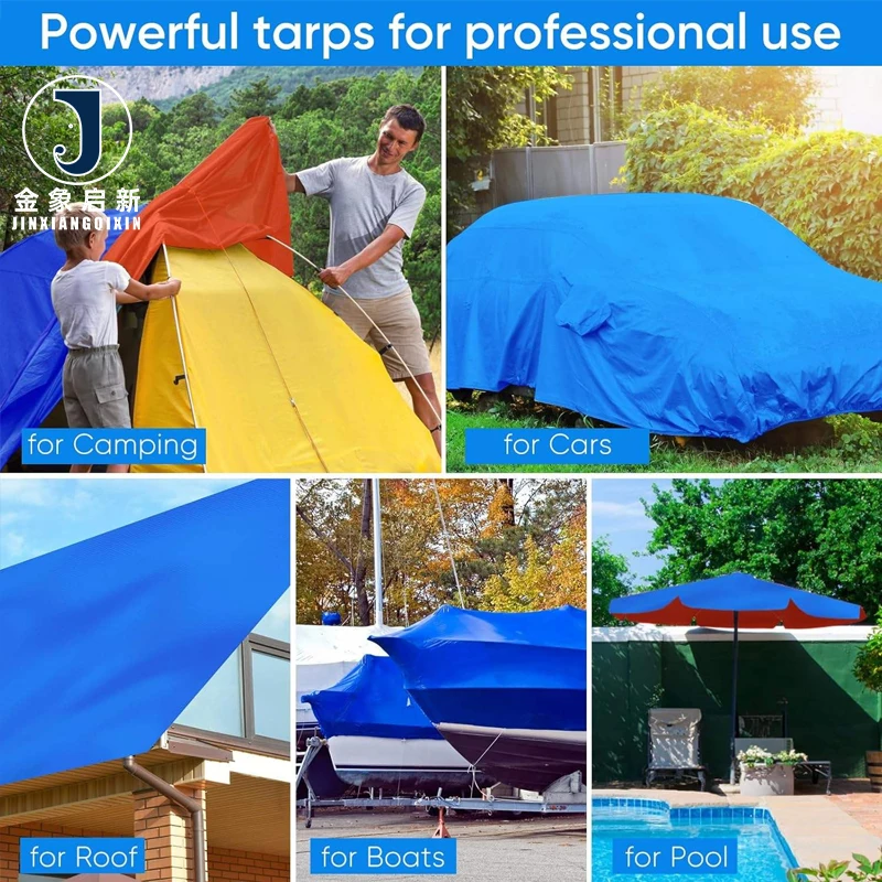 Multi-color & Size Waterproof Breathable Organic Blackout Coated PE Tarpaulin with UV Customizable Weft Knitted for Boys & Girls - Image 2