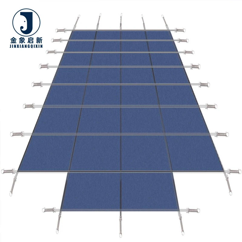Rain Permeability Coated Organic Weft Plain Boys Blackout Blue Mesh Pool Safety Cover 18x36ft Rectangular Inground 4x8ft Center - Image 6