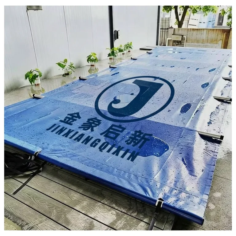 JX PVC Tarpaulin Swimming Pool Cover Material Knife Coated Fabric Waterproof UV-Resistant Windproof