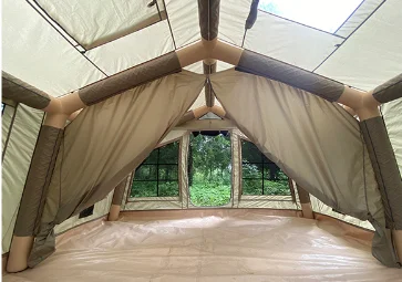 Inflatable Glamping Tent with Waterproof PVC Fabric for Quick Automatic Opening Outdoor Camping w/ Pump - Image 5