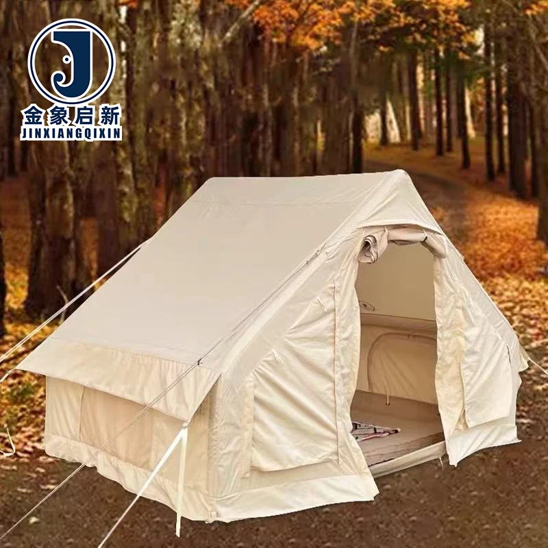 Inflatable Camping Tent 4-Person Khaki with UV Water-Resistant Fabric for 4-Season Use - Image 6