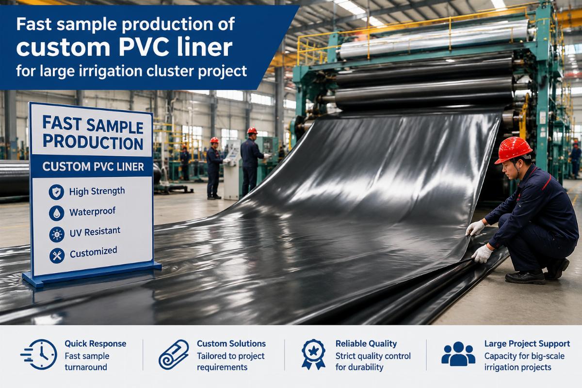 Fast sample production of custom PVC liner for large irrigation cluster project